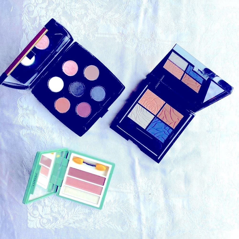 NWOT. Set of 3 Lancôme, Clinique and Laura Geller mini makeup palettes.